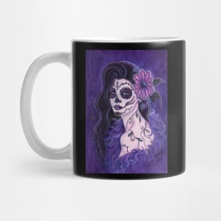 Day of the dead purple Daisy By Renee Lavoie Mug